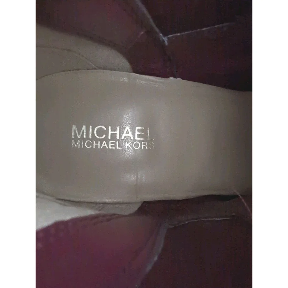 Michael Kors Magenta Suede Ankle Boots 4 Inch Heel Booties Women's Size 8